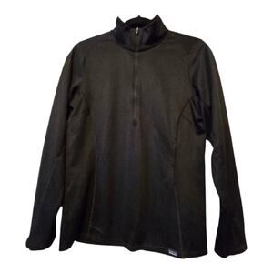 Patagonia Capilene Midweight Baselayer 1/4 Zip Top Womens MED Black Polartec Run